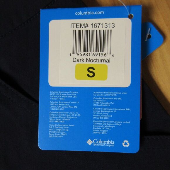 COLUMBIA Omni-Shade Omni-Shield Capri Pants Small Navy Blue Dark Nocturnal NWT - Picture 7 of 15